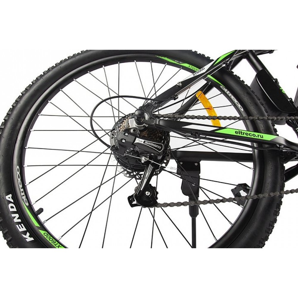 Электровелосипед велогибрид Eltreco XT 600 D (черно-зеленый) 10