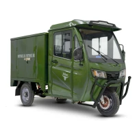 Грузовой электротрицикл Rutrike КАРГО Кабина Дуал NEXT темно-зеленый